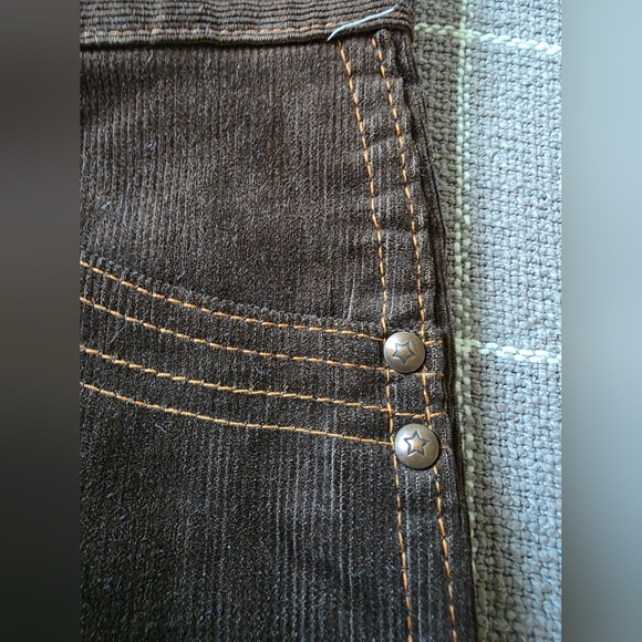 Vtg 70s Deadstock Hot Dogs Corduroy Flare Pants 28 x 34 - Picture 8 of 11